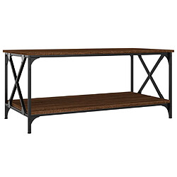 Vidaxl Table basse - Chêne marron et métal - 100 x 50 x 45 cm