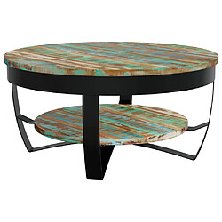 vidaXL Table basse Bois massif - 65 cm