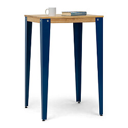 ds meubles Table Mange debout Lunds - Bleu-Naturel