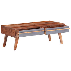 VidaXL Table Basse Gris - Bois Massif