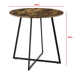 Helloshop26 Table de salle à manger 78 x 80 cm effet bois foncé 03_0008708