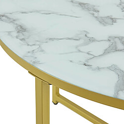 Acheter helloshop26 Table basse ronde 45x80 cm - Marbre Blanc/Doré
