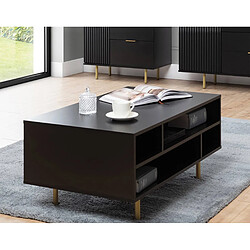 Bestmobilier Monica - table basse - noir - 5 niches - 100 cm