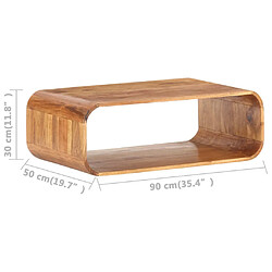 vidaXL Table basse - Bois d'acacia 90x50x30 cm pas cher