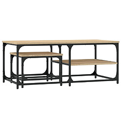 VIDAXL Tables basses gigognes chêne sonoma (2 pièces)