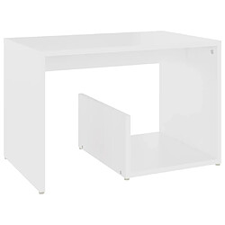 vidaXL Table d'appoint blanc 59x36x38 cm bois d'ingénierie