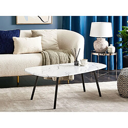 beliani Table basse BIDDLE Effet marbre Blanc