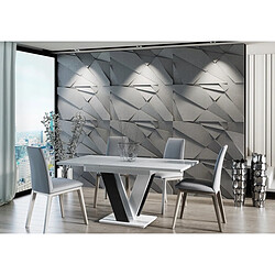 Avis Tendance TABLE A MANGER EXTENSIBLE MASSI - BLANC ET NOIR LAQUE 120 - 160 CM