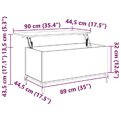 vidaXL Table basse Relevable - Blanc pas cher
