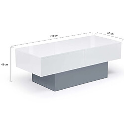 Idmarket MARTA Table basse - Gris/Blanc pas cher