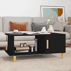 vidaXL Table Basse Noir - 90x50x40 cm Table basse - Bois d'ingénierie - Compartiments de rangement - Design minimaliste - Noir