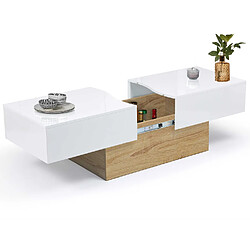 Idmarket Market Table Basse MARTA - Bois/Blanc