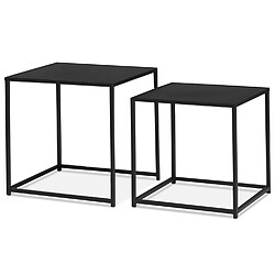 Idmarket MARKET Tables basses x2 DAVIS 40/45 Noir pas cher