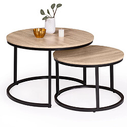 Idmarket Table Gigogne Ronde DETROIT