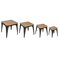 Atmosphera 4 Tables d'appoint industrielles Torof - Noir