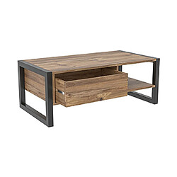 Hanah home table basse rectangulaire - Pin noir pas cher