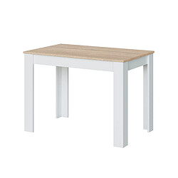 Alter Table à manger rectangulaire - Blanc et chêne