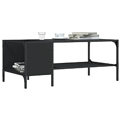 vidaXL Table Basse avec Support - Noir Bois d'Ingénierie