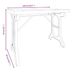 vidaXL Table à dîner 110x65x82 cm pas cher