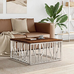 vidaXL Table basse argenté bois récupéré