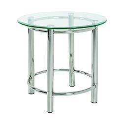 Pegane Table d'appoint ronde en verre - Transparent