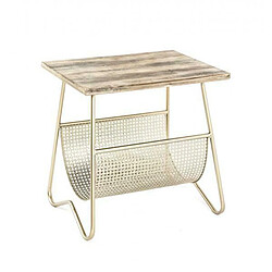 Pegane Table d'appoint rectangulaire - Doré