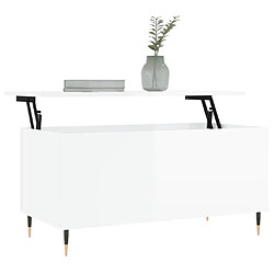 Avis VIDAXL Table Basse Blanc Brillant 90x44,5x45 cm