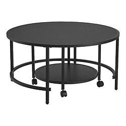 Avis Helloshop26 Lot de 2 tables basses gigognes - Noir