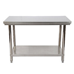 Helloshop26 Table de travail inox - Gris