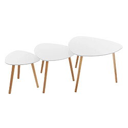 Atmosphera 3 Tables d'appoint Mileo - Blanc