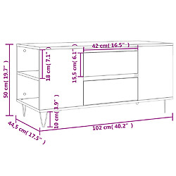 vidaXL Table basse avec tiroirs - Noir pas cher