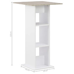 Helloshop26 Table haute mange-debout bar - Blanc et béton pas cher