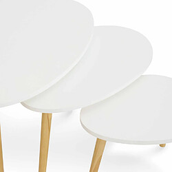 Idmarket MARKET Tables Gigognes GAIA x3 - Blanc pas cher