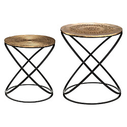 Atmosphera 2 Tables d'appoint design Etnik - Couleur cuivré