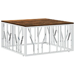 vidaXL Table basse argenté bois récupéré