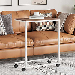 VIDAXL Table d'appoint avec roues Table d'appoint - Forme C - Bois d'ingénierie - Roues - 55 x 35 x 70 cm