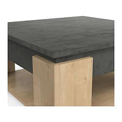 Mes Table basse carrée - Chêne et gris pas cher
