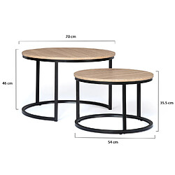 Idmarket Table Gigogne Ronde DETROIT pas cher