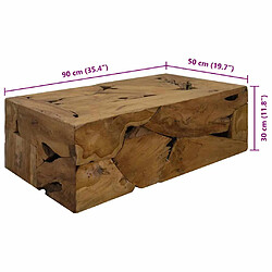vidaXL Table basse teck véritable - 90x50x30 cm pas cher
