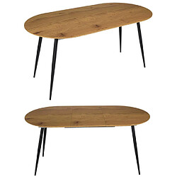 The home deco factory Table à manger extensible - Noir pas cher