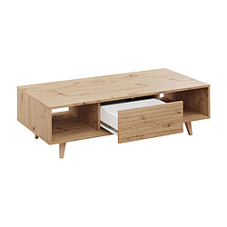 Bestmobilier Diego - table basse - effet bois - 2 niches - 120 cm