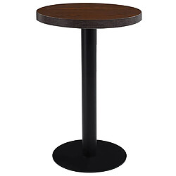 vidaXL Table de bistro - Marron foncé Noir