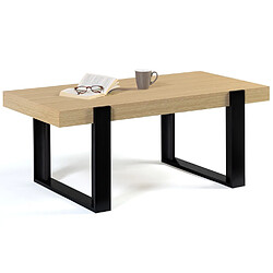 Idmarket MARKET Table Basse PHOENIX Bois et Noir