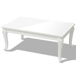 vidaXL Table basse blanc brillant