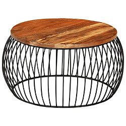 vidaXL Table basse Ø68 cm Bois de récupération solide