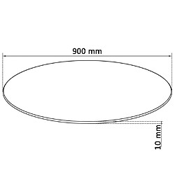 Acheter VidaXL Dessus de Table en Verre Trempé - 900 mm