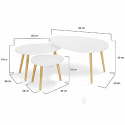 Acheter Idmarket MARKET Tables Gigognes GAIA x3 - Blanc