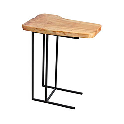 Aubry Gaspard Table d'appoint - Bois brut et Métal noir