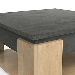 Acheter Mes Table basse carrée - Chêne et gris