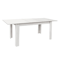 Pegane Table à manger extensible - Blanc